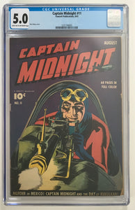 Captain Midnight #11 CGC 5.0, Max Raboy Art!